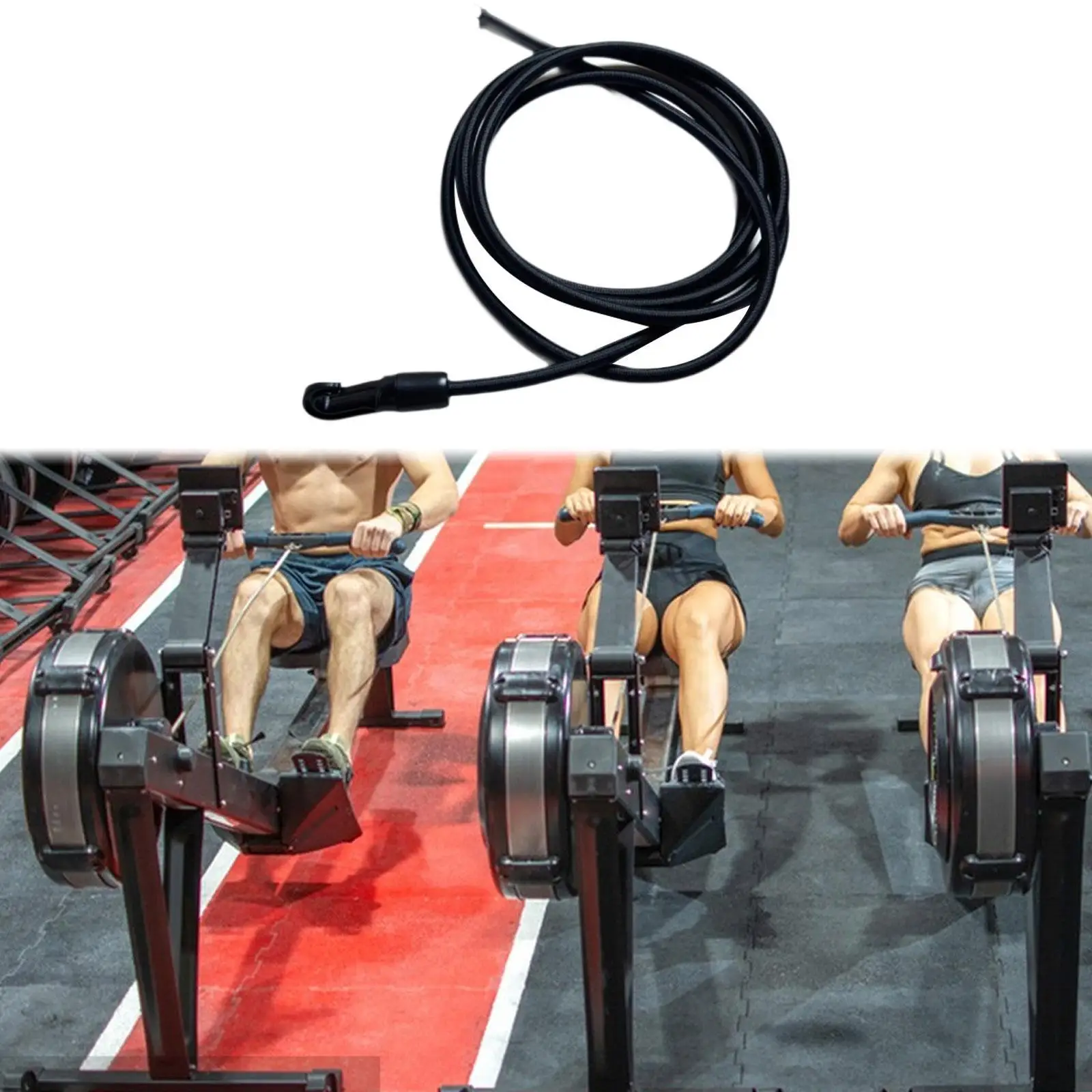 Rowing Machine Pull Belt Attachment Length 2.5M Workout Machine Accessories Rowing Elastic Rope Replace for Home Sports