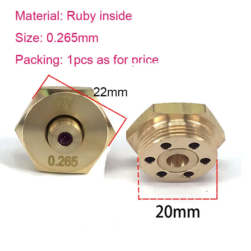 WEDM Parts Ruby Diamod Guide0.192mm Water Nozzle for 0.18mm Molybdenum wire for CNC Wire Cut Medium Speed Machine