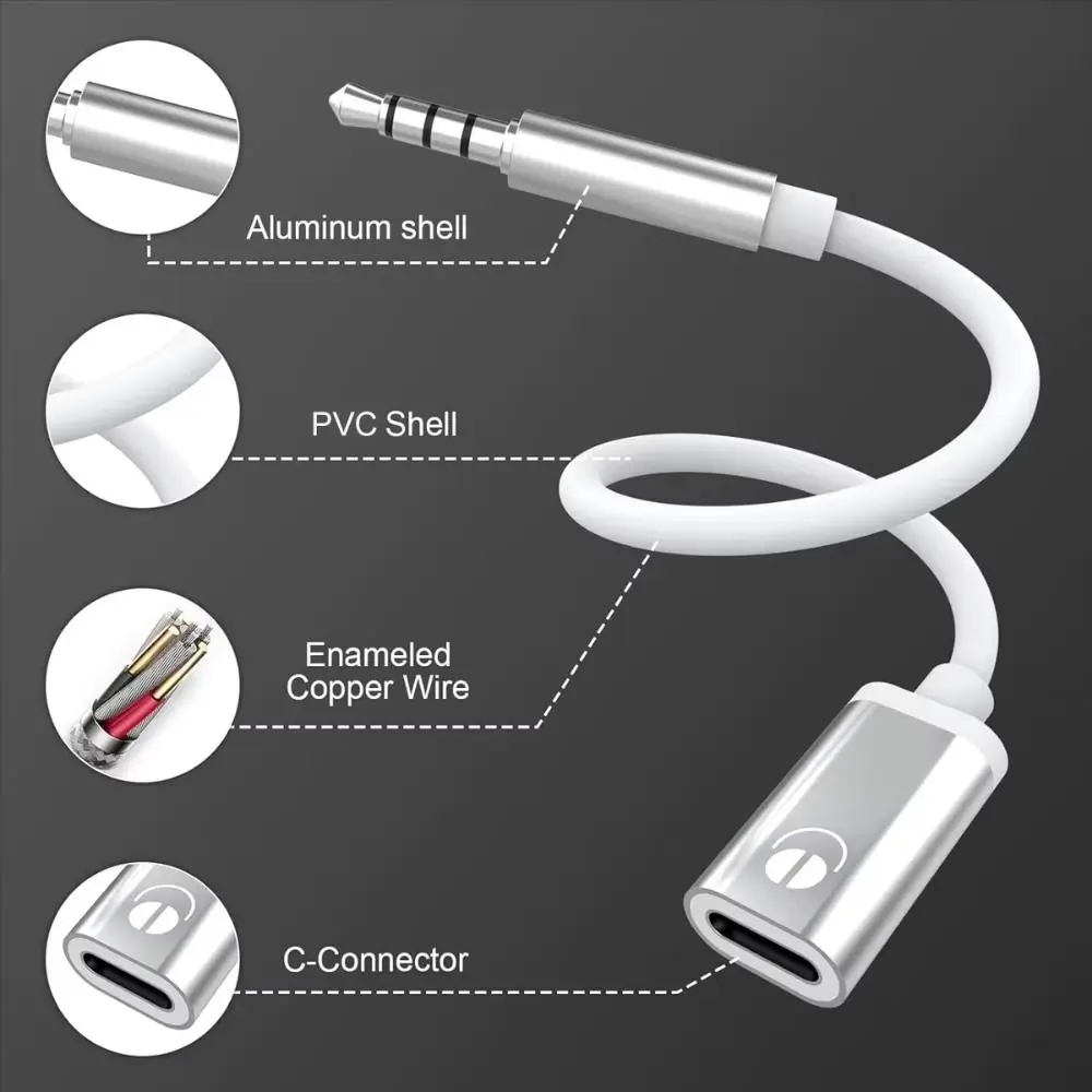 Type C USB OTG Adapter 3.5mm Male To Type C Female Headphone Adapter Cable Portable Phone Audio Cable Cord Tablet MP3 Player Aux Converter type c usb otg adapter