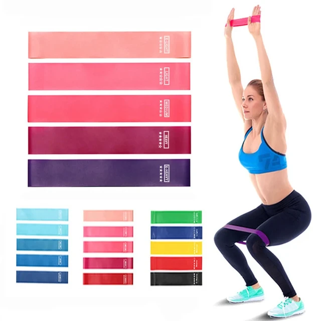 Bandas Elasticas Musculacion Cintas Elasticas Fitness Látex Natural con 5  Niveles Ejercicios en Piernas Gliteos y Brazos 5 Bandas Elasticas Fitness  Theraband para Yoga Pilates Crossfit Fuerza - AliExpress