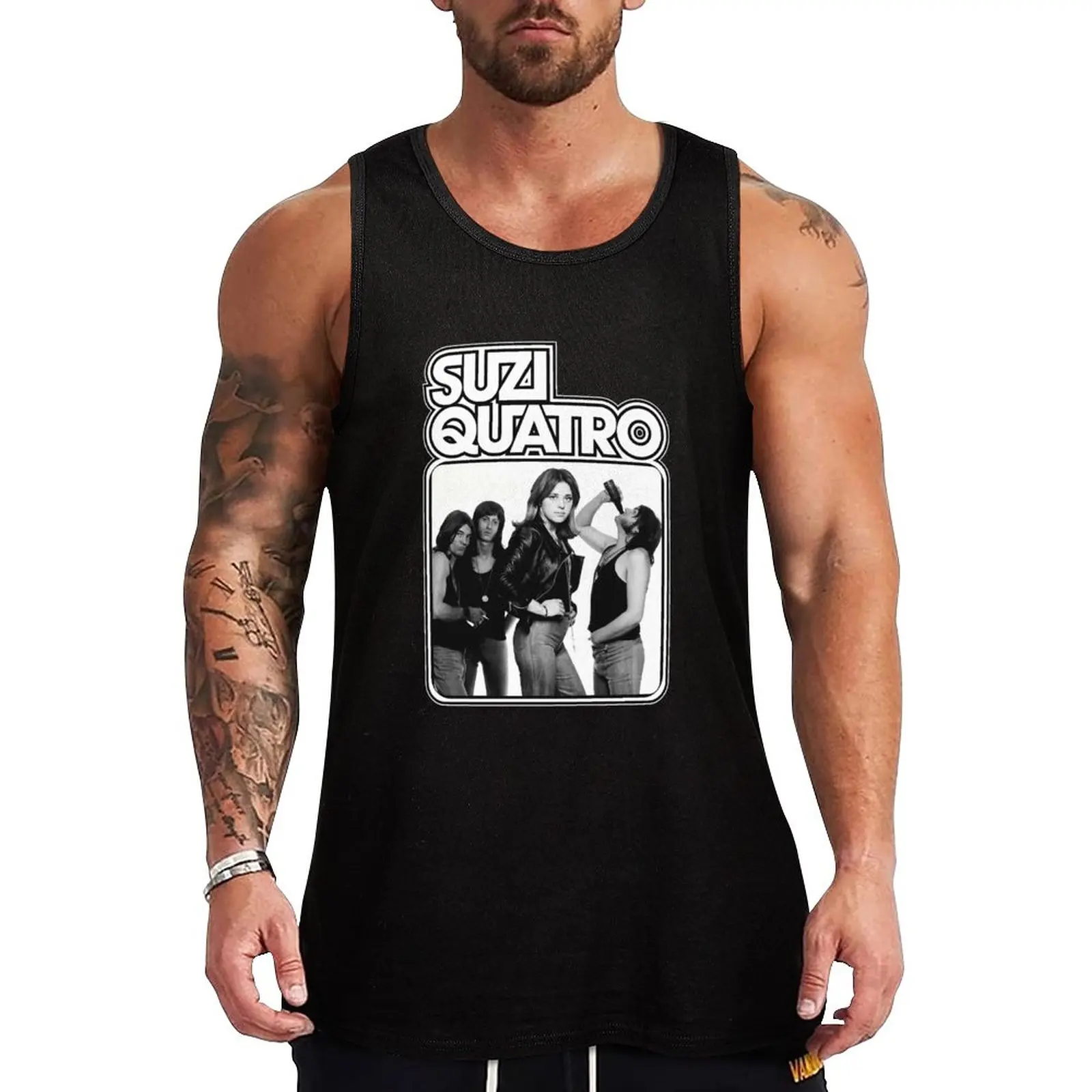 

New Suzi Quatro Tank Top anime gym muscle t-shirt clothing men Vest male