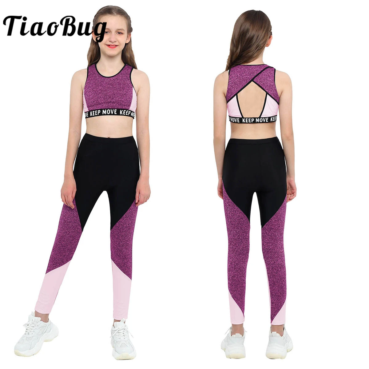 Kinderen meisjes workout gymnastiek kind ballet danskleding set bh top tank tops met leggings | - AliExpress