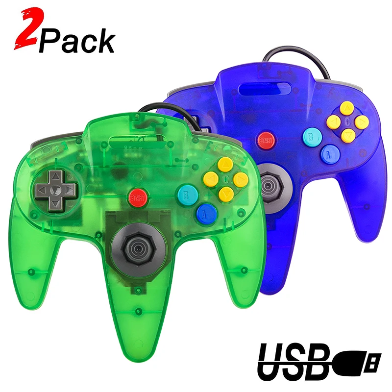 

2PCS N64 USB Wired Gamepad N64 Controller Gamepad Joystick Classic N64 Game Pad Retro Games for Windows PC/Mac Laptop Computer