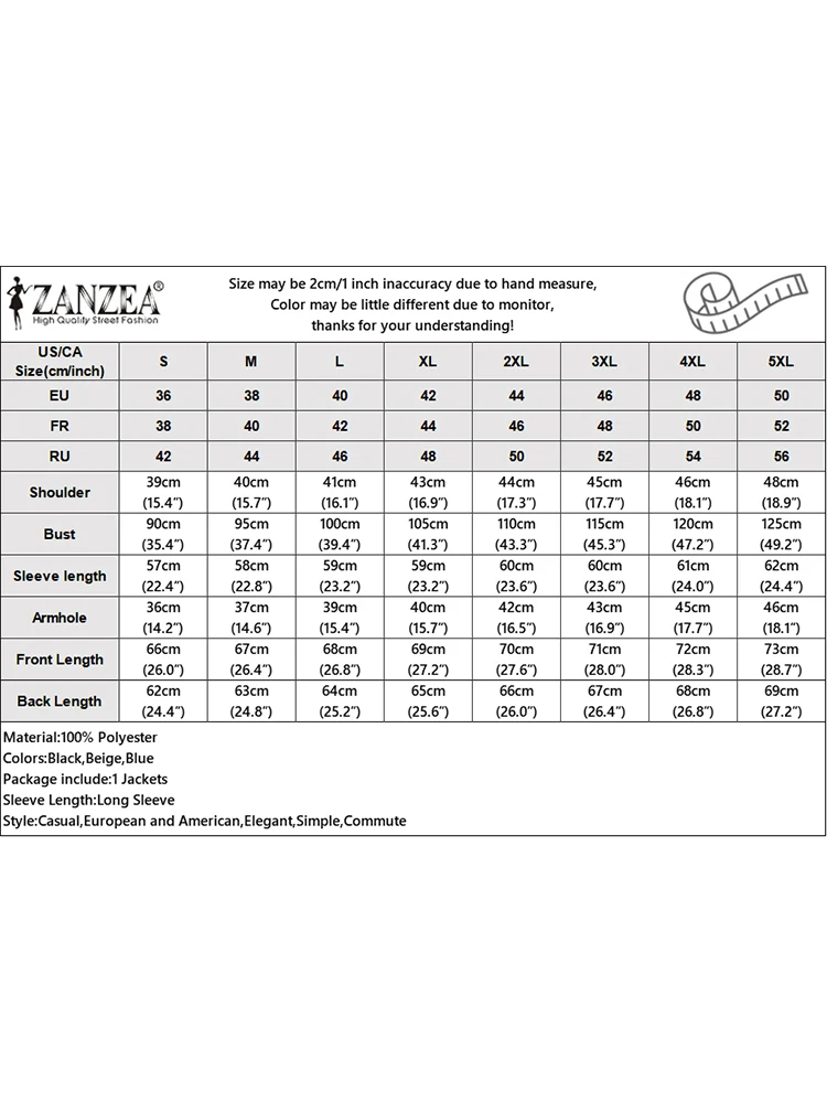 ZANZEA 여성용 스탠드 칼라 코트, 캐주얼 긴팔 재킷, 더블 버튼 아우터, 홀리데이 OL 웨이스트 재킷, 2024 용수철 패션