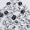 100Pcs white Cat Painted Wooden Buttons For Kid Clothing Sewing Scrapbooking Decoration DIY Needlework Button 15mm WB904 1