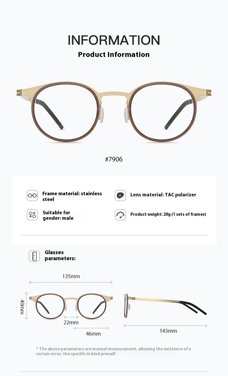 COHK Mode Runde Polarisierte Sonnenbrille Frauen Anti Blau Licht Magnetische Clip Gläser Rahmen Damen Optische Computer Brillen – Detail 10