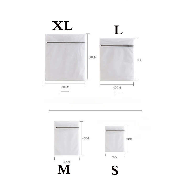 White Durable Washing Home Laundry Bag Mesh Organizer Net Dirty Bra Socks Underwear Shoe Wash Machine Cover Bathroom Accessories 5