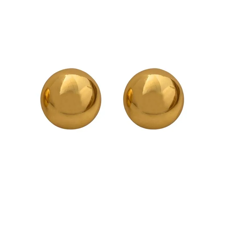 Punk Metal Big Ball Round Stud Earrings - Collection View