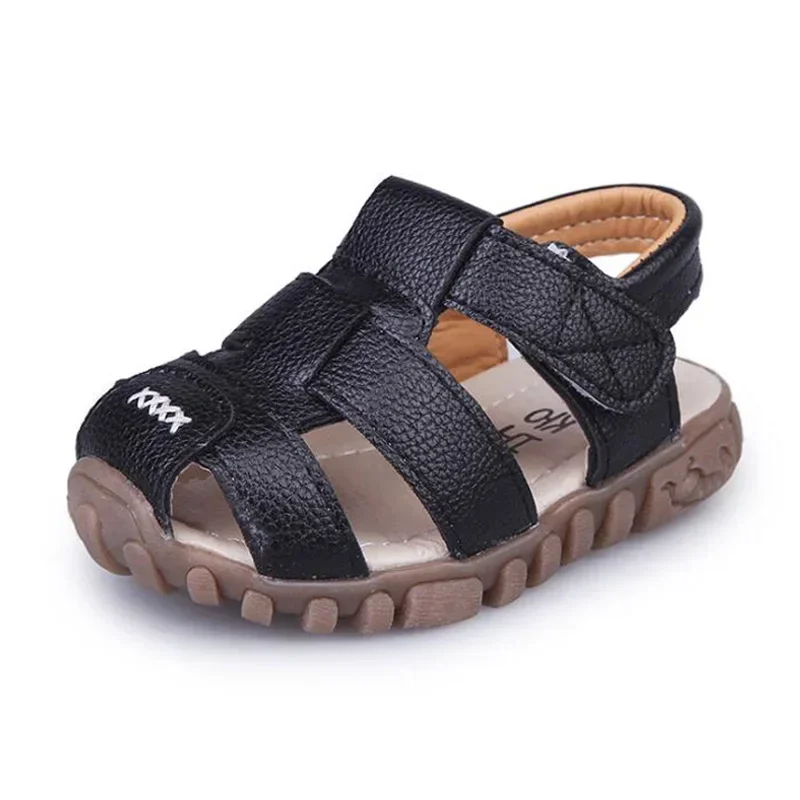 Toddler Boy Sandals Kids Summer Beach Shoes Soft PU Leather Closed Toe Sandals Size 21-30 baby shoes kids shoes children sandals kids sandals beach shoes