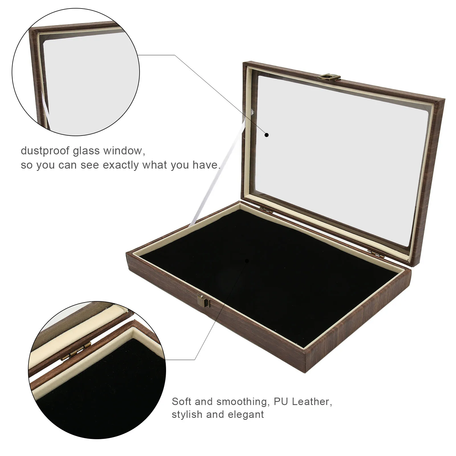 Pin Collection Display Box Dustproof Glass Large Capacity Badge