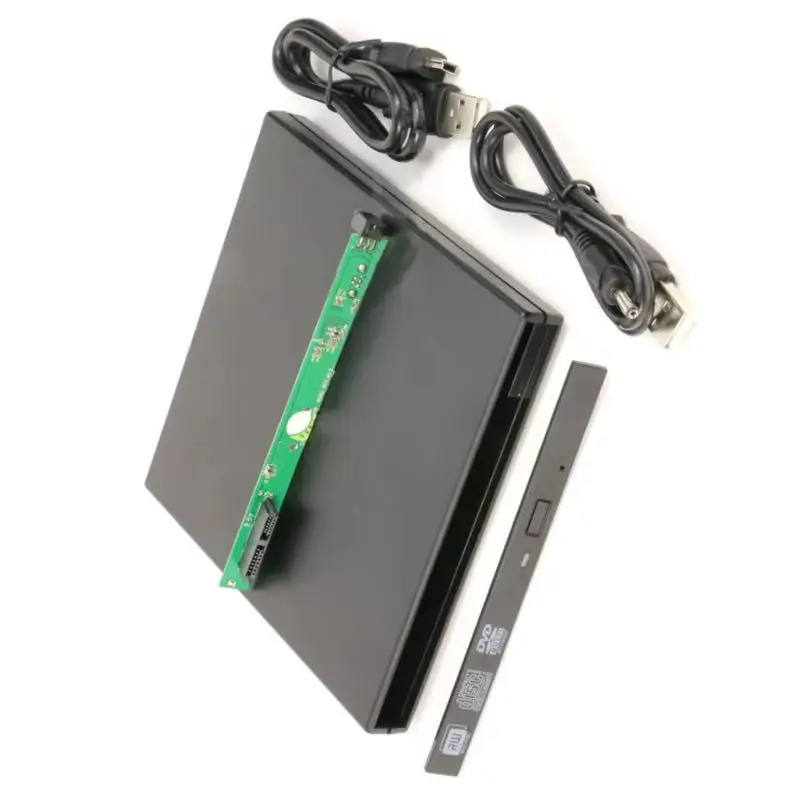 노트북용 초슬림 외장 USB 2.0 인클로저 케이스 캐디 어댑터 9.5mm 9.0mm 광학 드라이브 SATA 인터페이스 CD/DVD DVD ODD