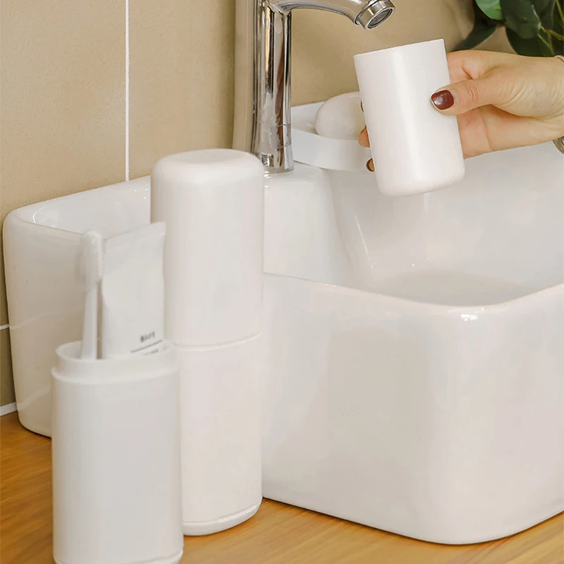Simple Mouthwash Cup And Toothbrush Travel Storage Case_voghion.com