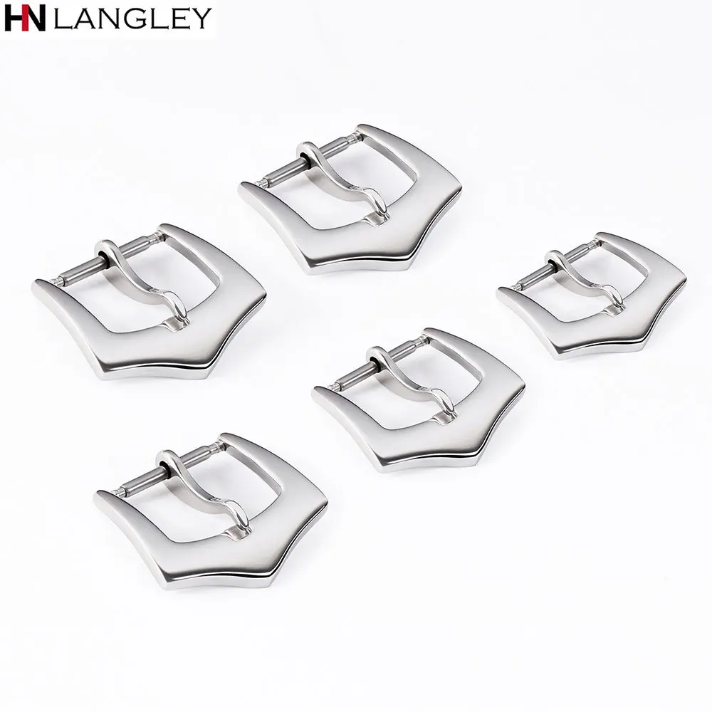 Stainless Steel Watch Band Buckle 12/14/16/18/20mm Leather Silicone Wristband Polished with Pins