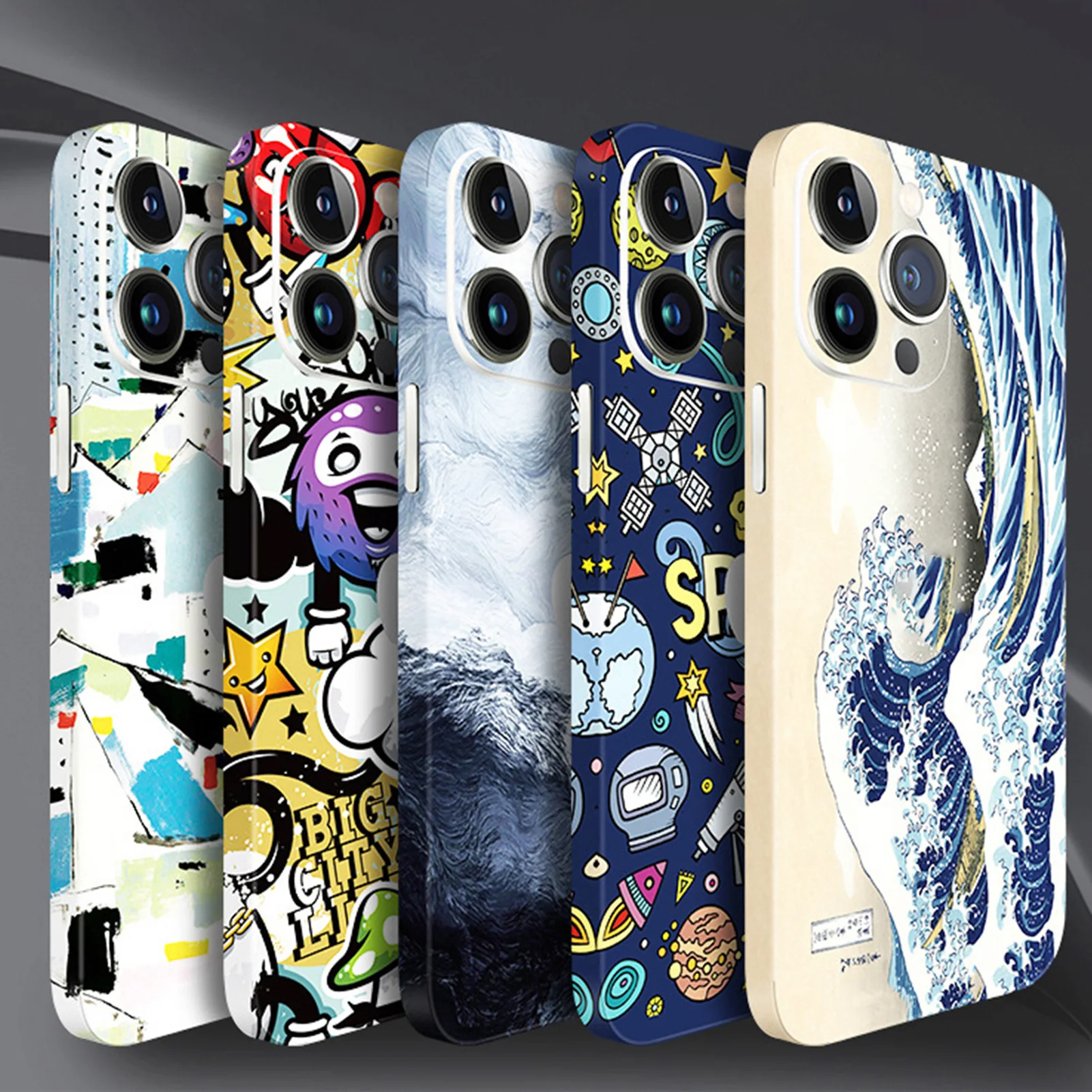 Cute Wrap Skin For iPhone 13 Pro Max 12 Pro Mini 11 Pro Sticker Film Matte Cartoon Custom Full Cover Phone Back Sticker Skins iphone 13 pro cover