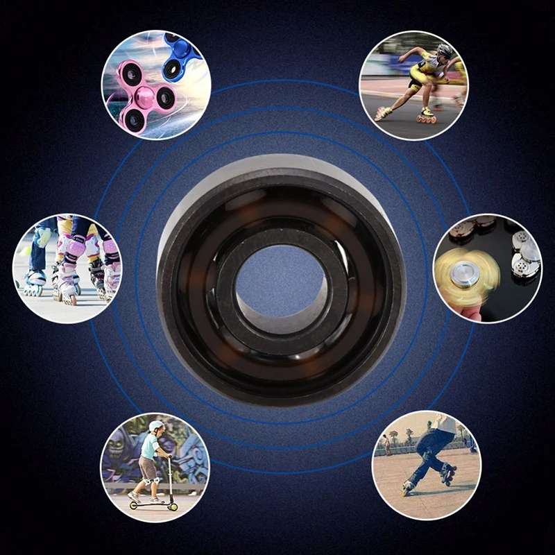 16Pcs Ceramic 608 Bearings 8X22X7mm ABEC-11 Hybrid 6 White ZrO2 Balls Skateboard Bearing Skating Inline Roller skateboard accessories skateboard bearings