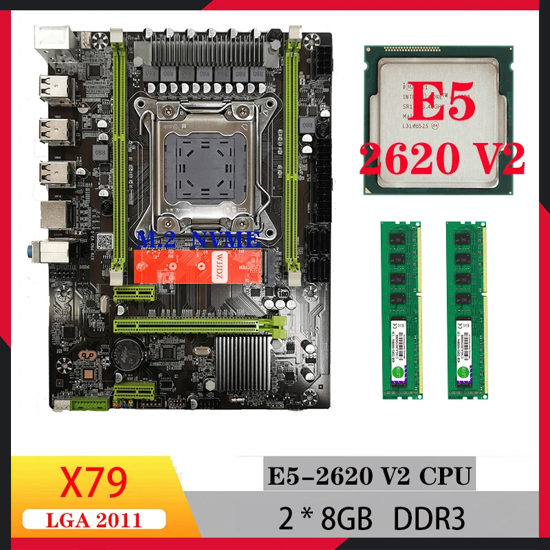 

Комплект материнских плат x79 для ПК игры xeon e5 2620V2 2*8 ГБ материнская плата и набор процессоров Intel 2620 V2 lga 2011 ddr3 ram M.2 NVME для ПК