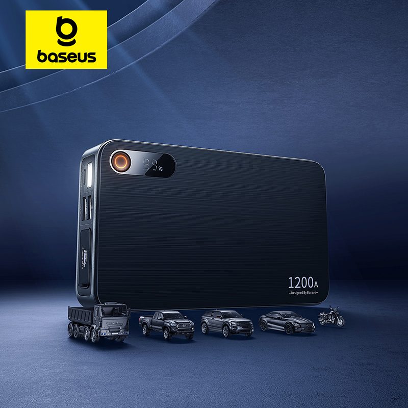 Baseus 1200A Jump Starter Portable Car Starting Booster 12000mAh Emergency Car Jump Starter Power Bank for Car Battery Starting