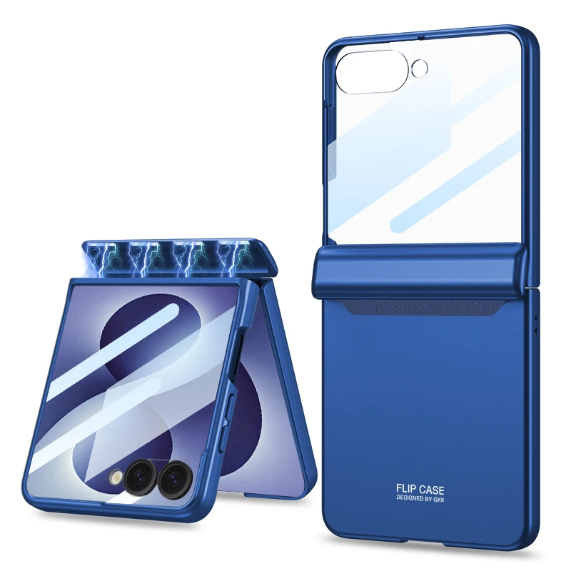 Magnetic Hinge All-included Protective Matte Hard Phone Case with Outer Screen Guard
