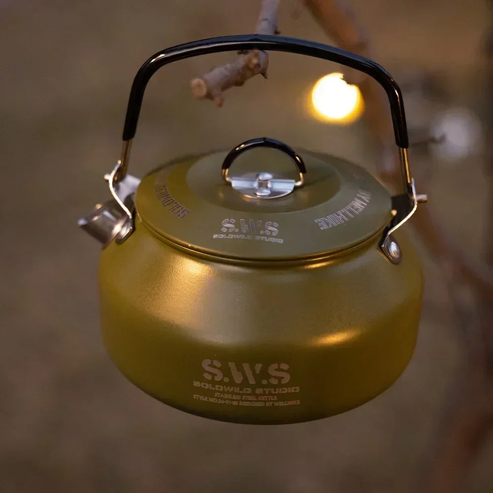 0.8L Stainless Steel Camping Kettle – Ultralight Portable Coffee Pot & Teapot for Hiking, Travel & Outdoor Cooking 2