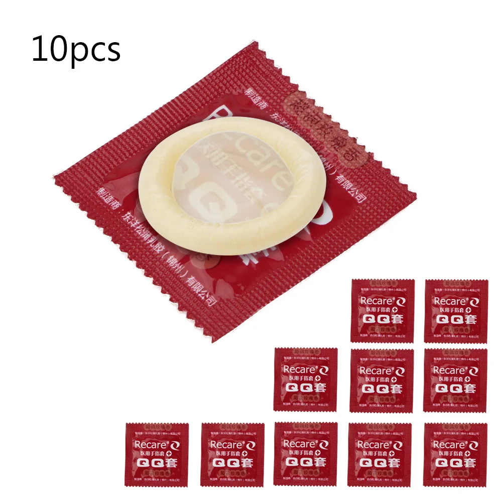 Latex Finger Sleeve For Anal Plug Latex Condoms Medical Sex Toys Women Flirt Vagina Stimulation 10 Pcs/set Female Masturbation