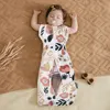 Newborn Baby Sleeping Bag Baby Swaddle Cocoon Beautiful Flowers Print Summer Thin Vest Button Wrap Sleepsack For Girls Boys 2