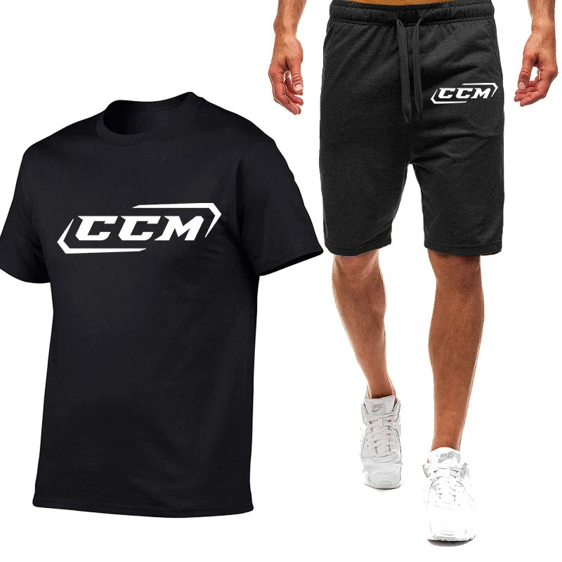 

CCM Men's New Summer Hot Sale Printing Comfortable Print Short Sleeves T-Shirts And Short Cotton Harajuku Tops Casual Sport Suit