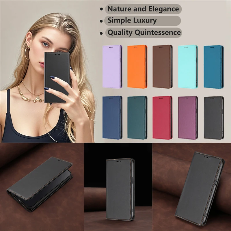 Anti-Theft Luxury Leather Wallet Flip Phone Case