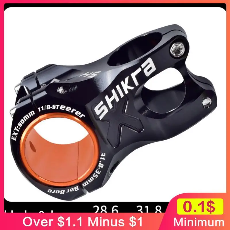 

Stem Two Sizes Smooth Bike Stem Hollow Stem Aluminum Alloy Ultra-light Adapter Ring One-piece Cnc Short Stem Riser