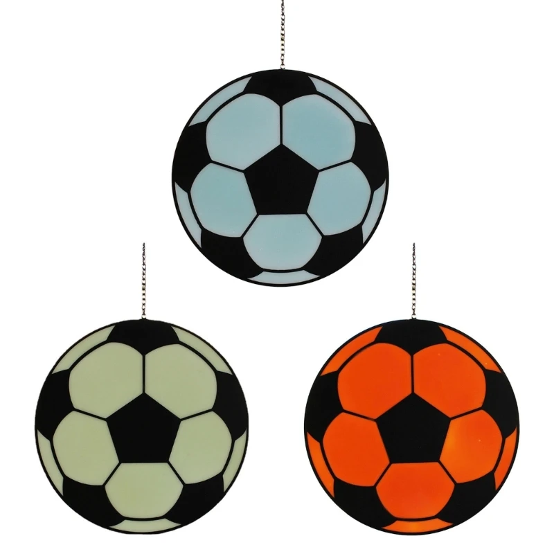 

2024 New Luminous Glass Football Pendant Pendant Hangable Wrought Iron Crafts Decor for Home Festival Party Background Decor