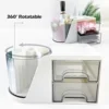 1pc 360-Degree Rotating Desk Organizer with Drawer - PET Pen Holder & Stationery Storage Box  multifunctional makeup storage box 5