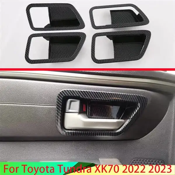 Для Toyota Tundra XK70 2022 2023 стиль из углеродного волокна внутренняя дверная ручка крышка