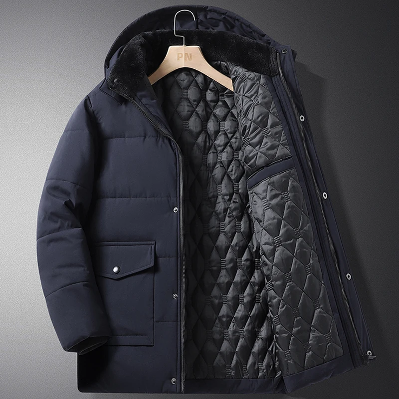Winter parka men M-6XL 7XL 8XL New jacket Mens section Plus velvet thickening Hooded coats men's casual warm jackets coat 9986