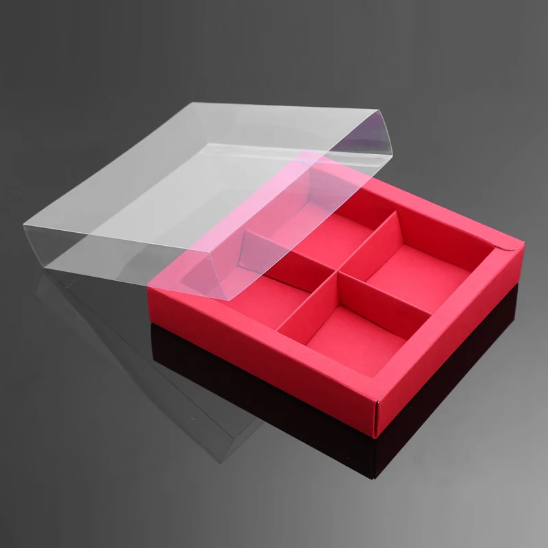 10PCS Chocolate Macarons and Mooncake Boxes with 4/9 Grid Inserts, PVC Transparent Wind... - SKU TWGP1111 - UGI Packaging