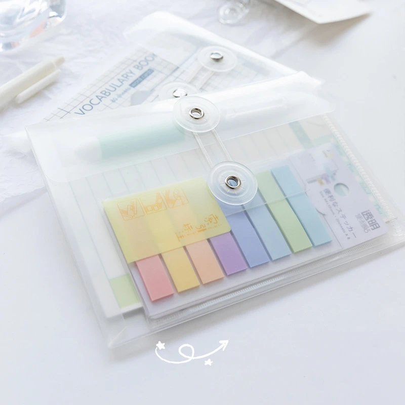 

2pcs Pocket Transparent File Folder 11*15cm A6 for Memo Notes Stickers Documents Waterproof Office School F6913