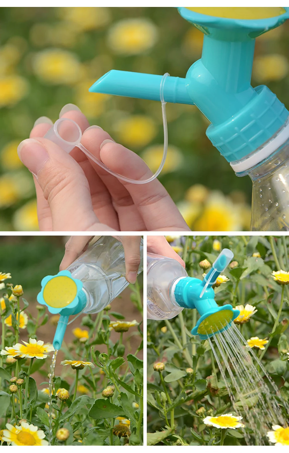 2 In 1 Plastic Sprinkler Nozzle 27~28mm Caliber Bottle Shower Cap Flower Plant Vegetable Watering Device Watering Can Sprinkler