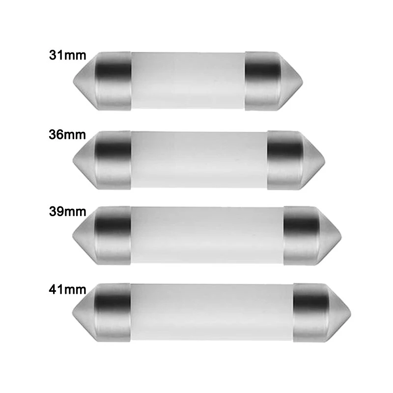 1Pcs C5W LED COB Bulb 31MM 36MM 39MM 41MM Car LED Dome Festoon Lights