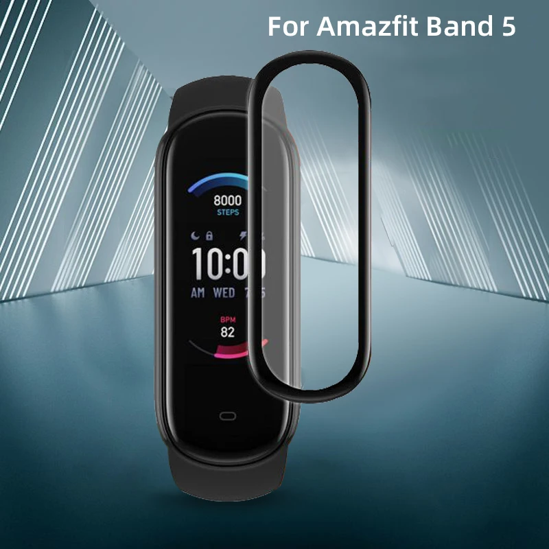 

3D Soft Fibre Glass Protective Film Cover Full Curved Scratch-resistant For Huami Amazfit Band 5 Screen Protector Case