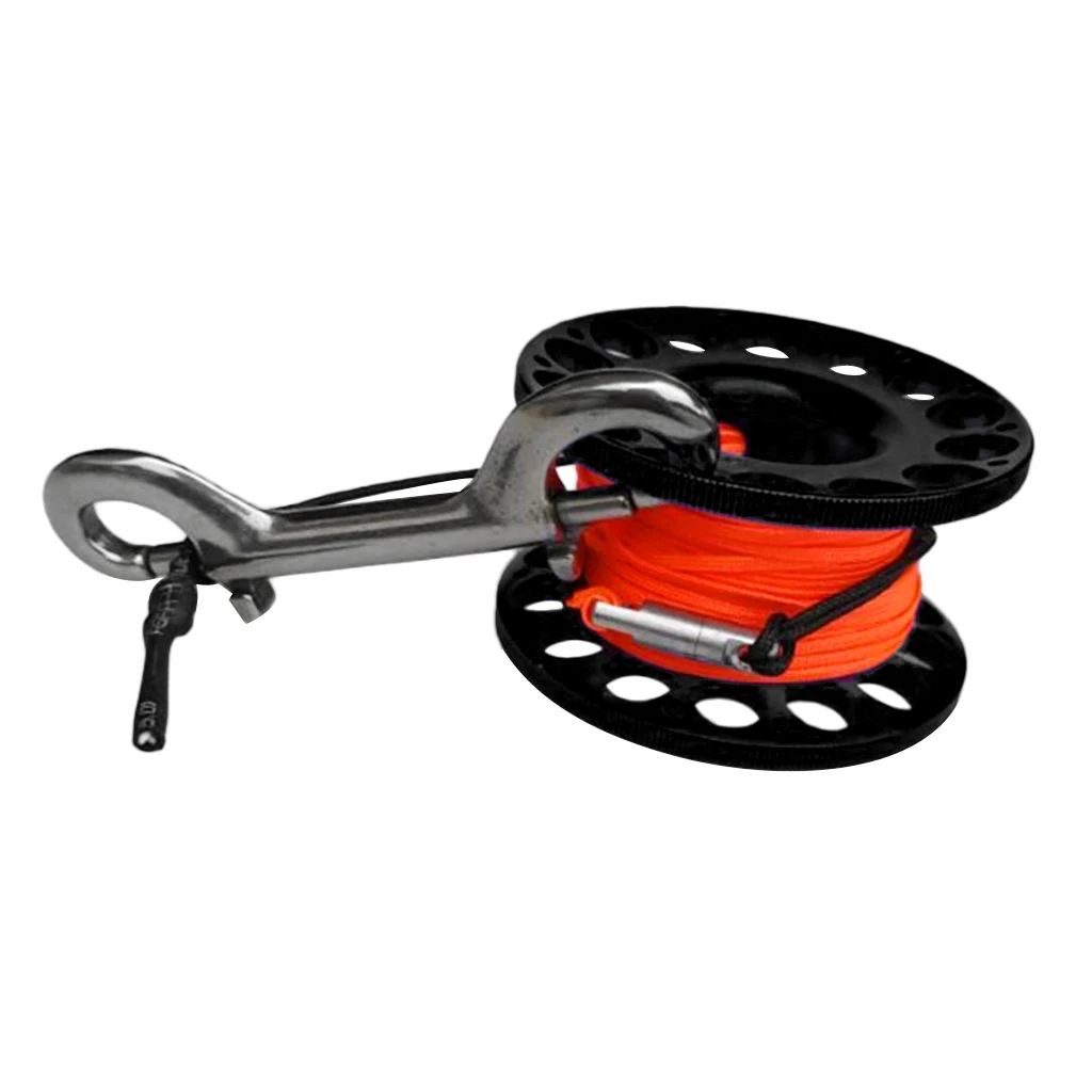 

Aluminum Alloy Scuba Diving Diver Finger Spool Compact Reel Bolt Snap 15m / 30m Line