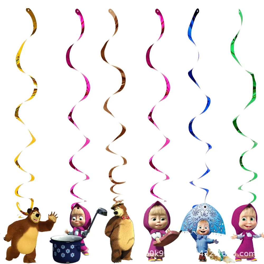 Mascha und der Bär Geburtstagsparty Dekorationsset Mädchen Mascha und Michka Geburtstagsteller Servietten Ballon Hintergrund Dekoration Zubehör – Detail 23