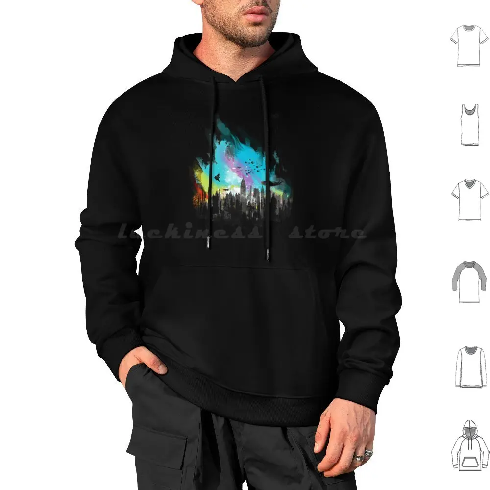 

Sunset On Rapture City Hoodies Long Sleeve Bioshock Big Daddy Rapture Video Game Inspirational Graphic Kharmazero