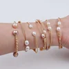 Hot Sale Natural Freshwater Pearl Bead Adjustable Cuff Opening Bangle Bracelet For Women Gift 4