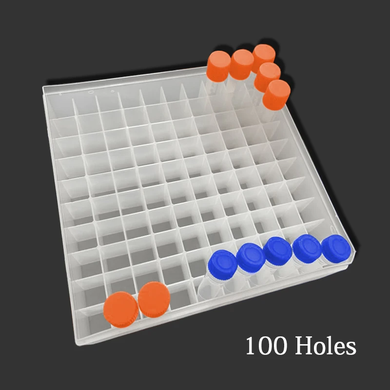 lab Plastic Freezer Box For 1.5ml/2ml Freezing Tube Lab Experiment Box 100 Holes cell freezing container