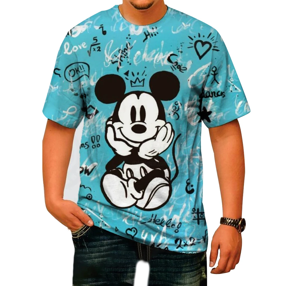 thumbnail image 1 of Camiseta con estampado de Mickey Mouse de Disney para hombre, ropa informal de moda urbana de verano para hombre, holgada, cuello redondo, secado rápido, manga corta, ropa para niños, 1 of 4