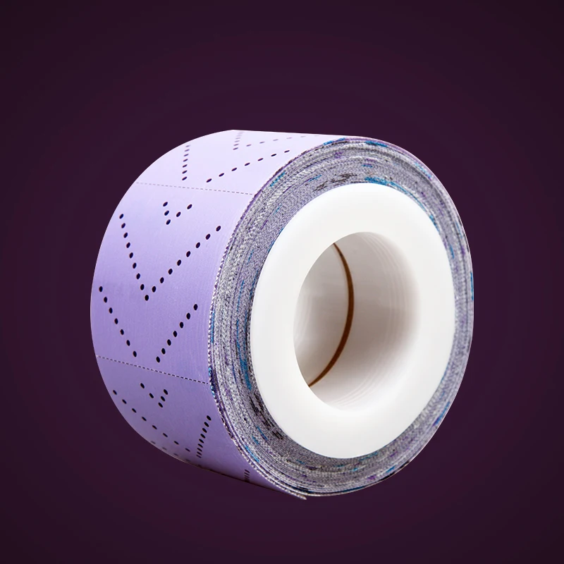 

12M Long Roll High Grade Hand Sandpaper Board Purple Push Strip Roll Porous Back Velvet Self Adhesive Grind Machine Hand Board