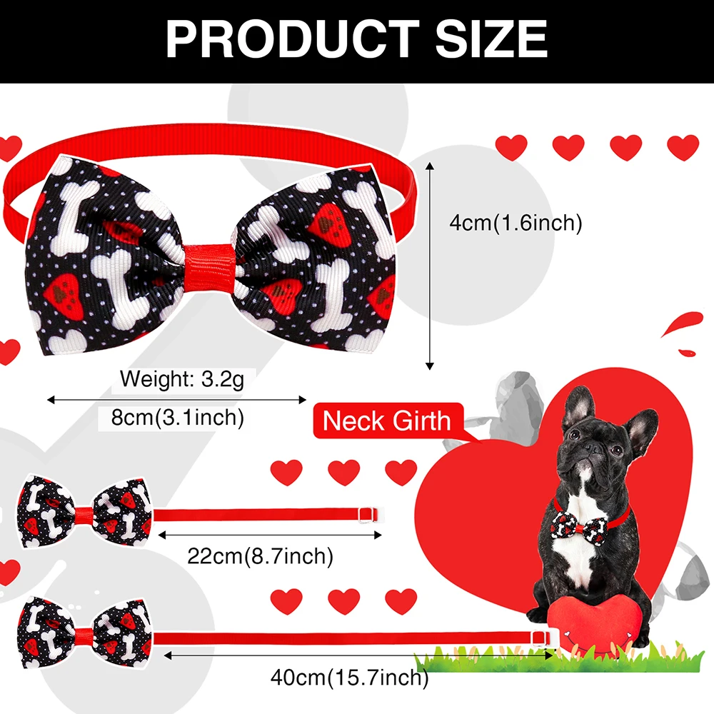10/20PCS Handmade Dog Collars Adjustable Bows For Dogs Pet Dog Bowties Collars Grooming Accessories Pet Supplies 3