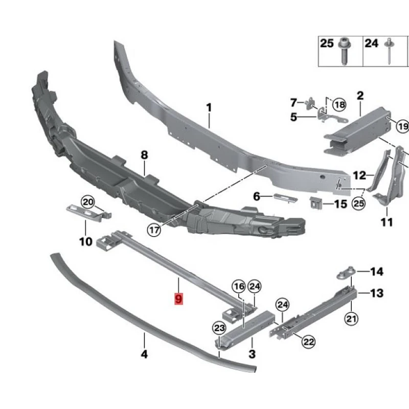 Front part of horizontal connector X12system F45 F49 F52 F46 51117301605