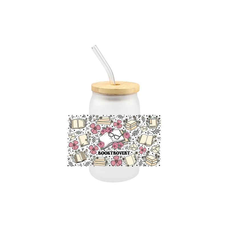 3D Fashionable Books Themem Series UV DTF Transfer Sticker Wraps 16 OZ Cup Durable Adhesive High Quality DIY 3d stickers cup wraps 3d wall stickers uv dtf wrap transfer