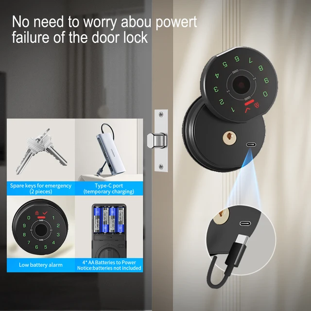 CDOK K10 smart lock, palm vein/fingerprint unlocking, support remote dynamic password, alloy material, safe and durable 4