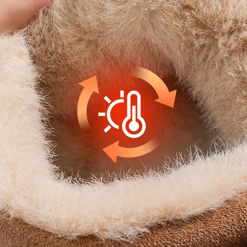 Lightweight Warm Cotton Slippers Women 2025 Winter Slip On Thicken Fluffy Slippers Woman Indoor Soft Non Slip Snow Boots Female