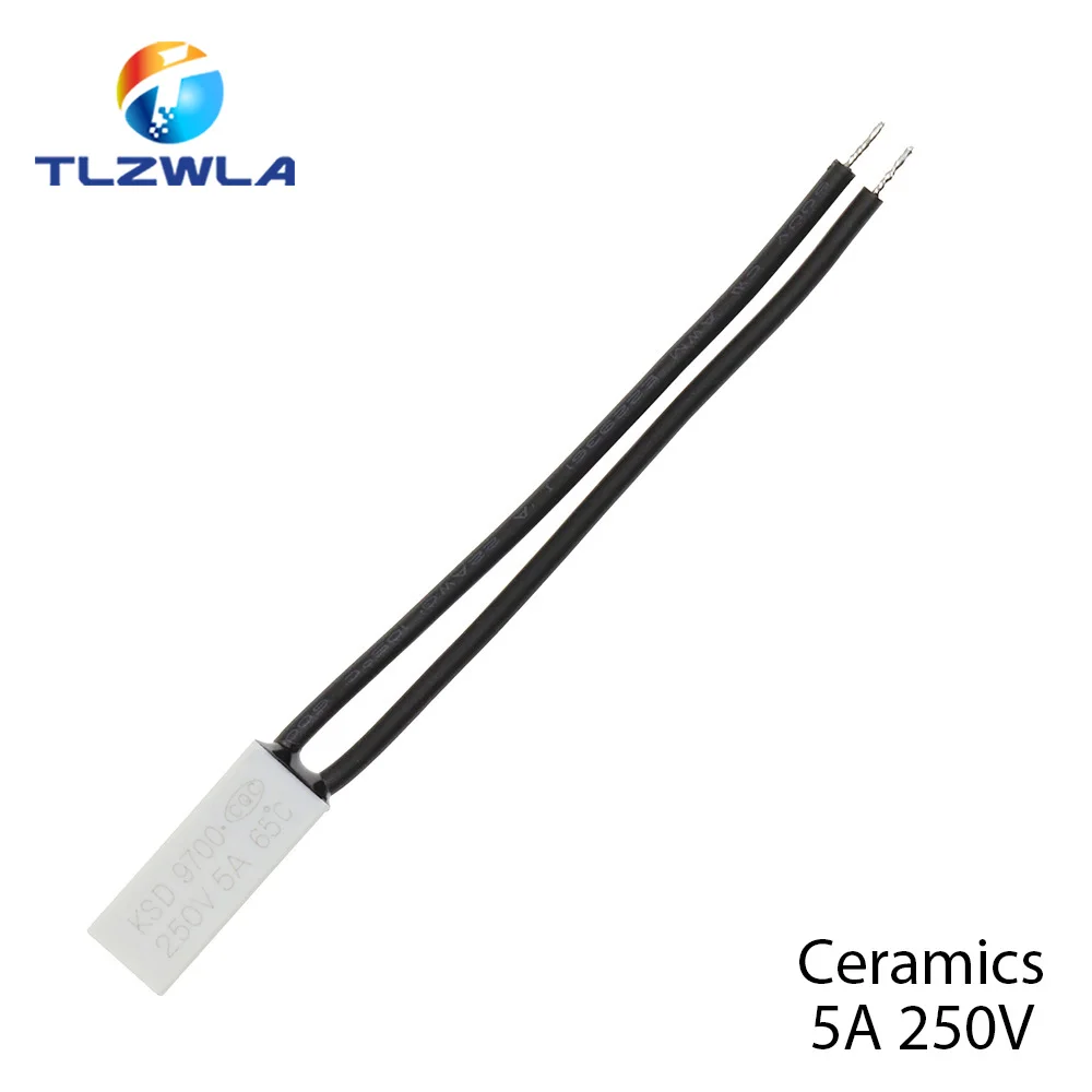 KSD9700 250V 5A 10A 16A 40-155 Degree Bimetal Disc Temperature Switch Normal Close Thermostat Thermal Protector Fuses